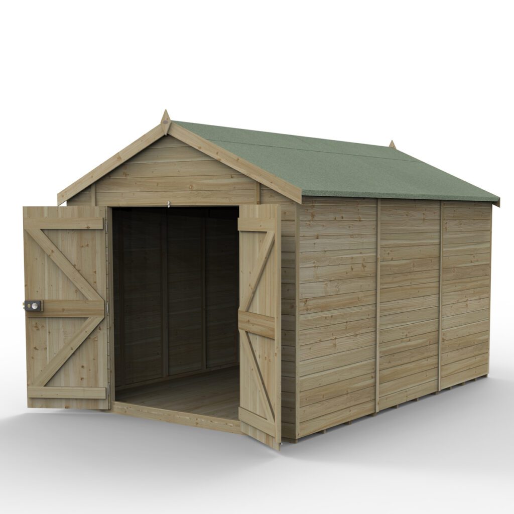 Timberdale 12×8  Apex Shed No Window – Double Door 5013053195932 2